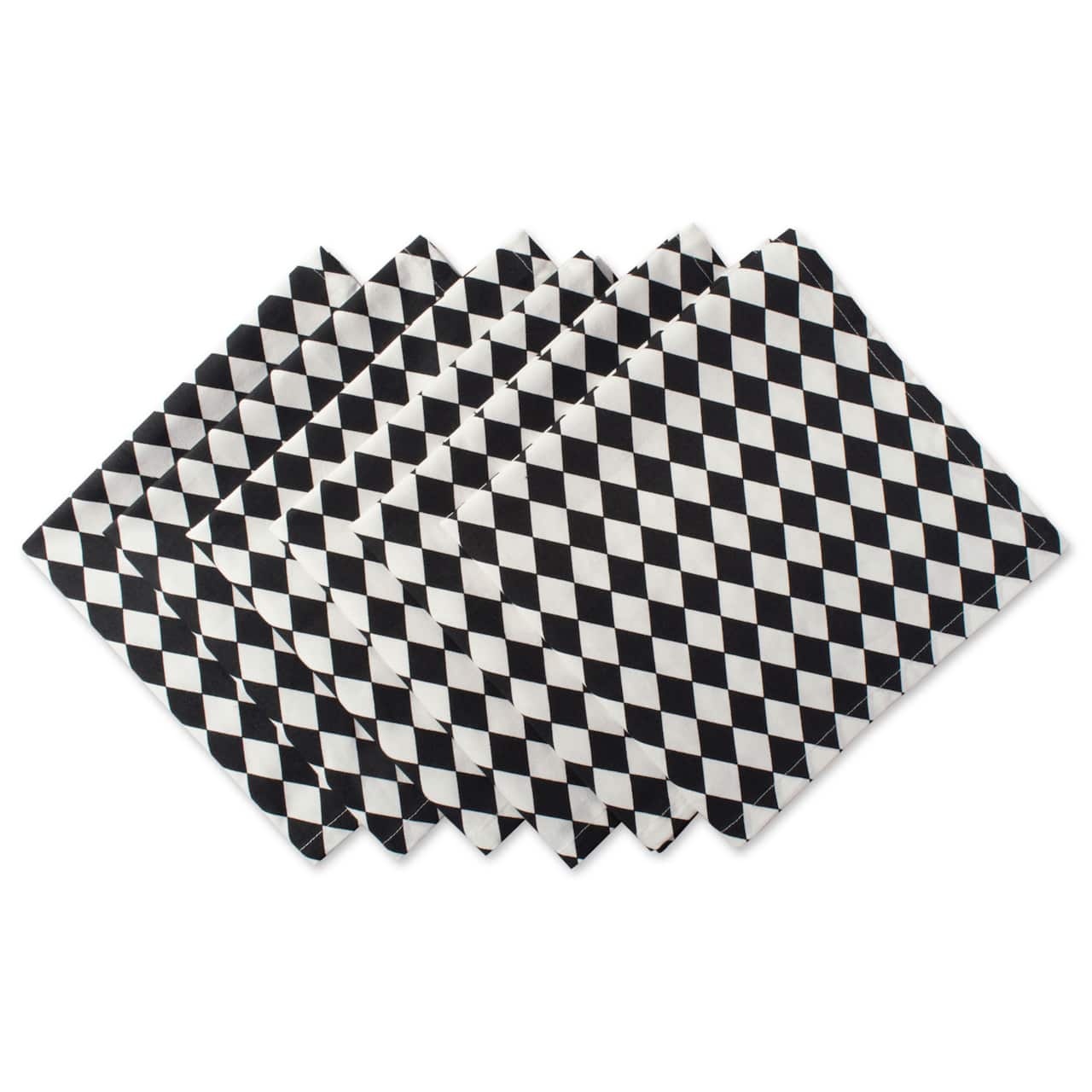 Black And Cream Harlequin Print Napkin, 6ct.